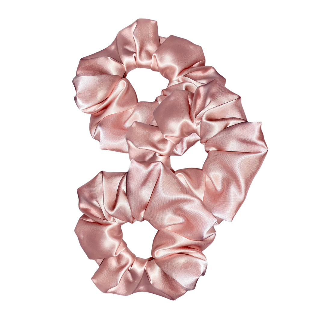 100% Mulberry Silk Scrunchies - Pink (3 Pack)
